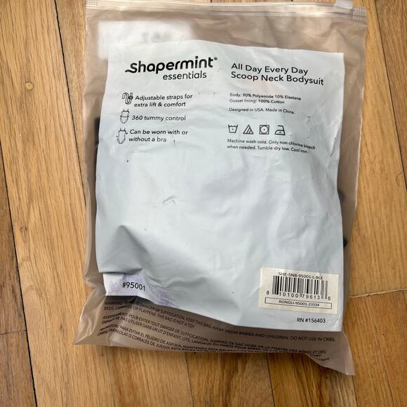 NEW Shapermint Women's L All Day Everyday Scoop Neck Bodysuit Black Shapewear - Picture 10 of 10